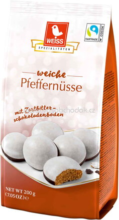 Weiss Pfeffernüsse mit Schokoladenboden, 200g