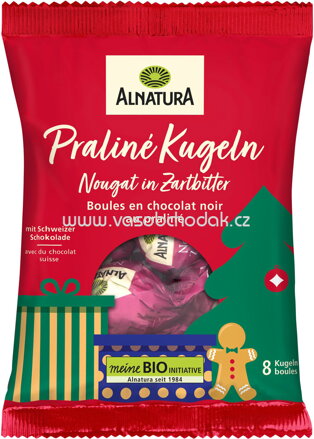 Alnatura Praliné Kugeln Nougat Zartbitter, 96g