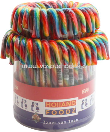 Holland Foodz Zuckerstangen, 12cm Regenbogen, 72 St, 864g