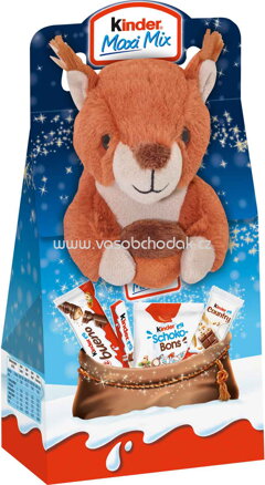 Kinder Maxi Mix Plüschtier Freddie Nusseroberer, 133g