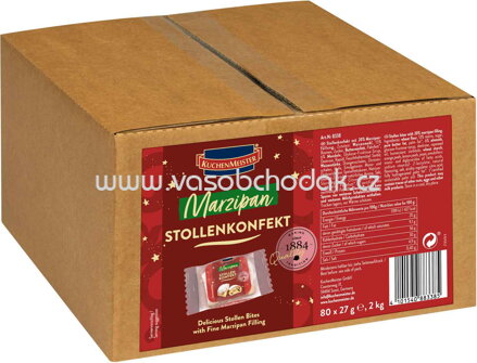 KuchenMeister Stollenkonfekt Marzipan 80x27g, 2 kg