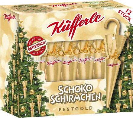 Küfferle Schokoschirmchen Festgold, 12 St, 162g