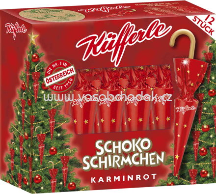 Küfferle Schokoschirmchen Karminrot, 12 St, 162g