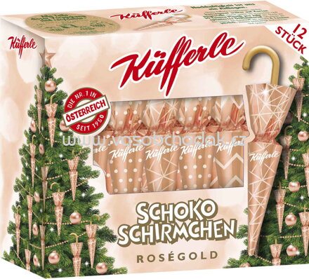 Küfferle Schokoschirmchen Roségold, 12 St, 162g