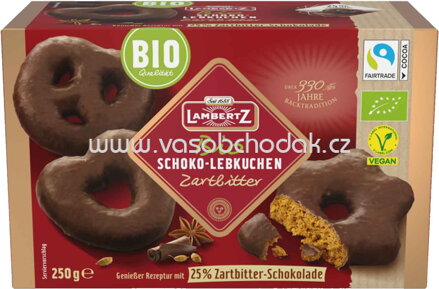 Lambertz Bio Schoko Lebkuchen Zartbitter, 250g