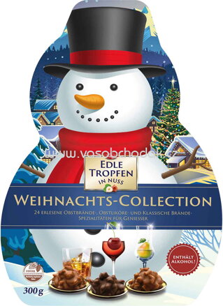 Trumpf Edle Tropfen in Nuss Weihnachts-Collection Schneemann, 300g