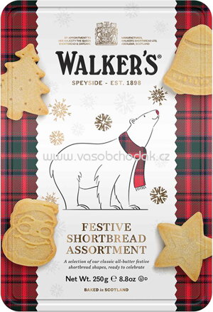 Walker's Festive Shortbread Assortment Polar Bear Dose, 250g