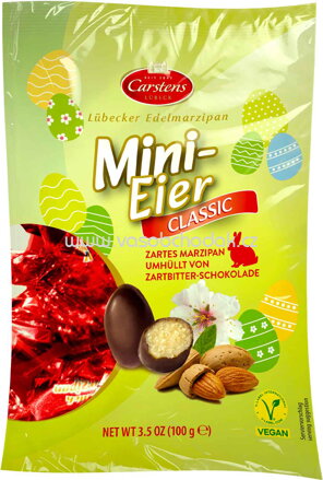 Carstens Lübecker Edelmarzipan Mini Eier Classic Vegan, 100g