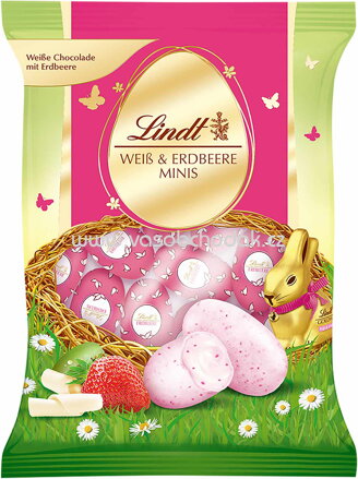 Lindt Weiß & Erdbeere Mini-Eier, 100g