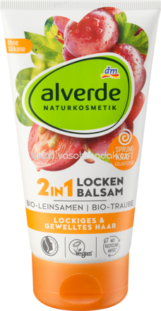 Alverde NATURKOSMETIK 2in1 Balsam Locken Bio-Leinsamen, Bio-Traube, 150 ml