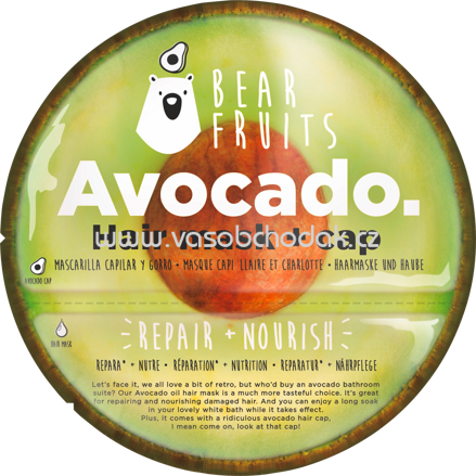 Bear Fruits Haarmaske Avocado, Hair mask + cap, 20 ml