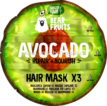 Bear Fruits Haarmaske Avocado Nachfüllpack, 60 ml