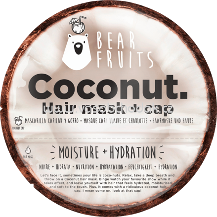 Bear Fruits Haarmaske Coconut, Hair mask + cap, 20 ml