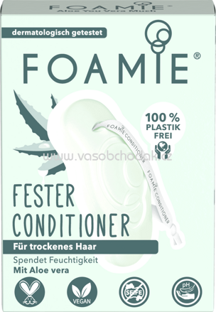Foamie Fester Conditioner Aloe Vera für trockenes Haar, 80g