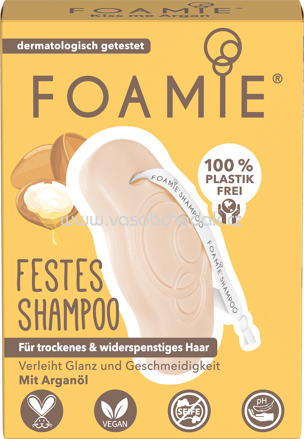 Foamie Festes Shampoo Argan für trockenes & widerspenstiges Haar, 80g