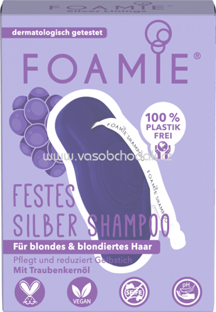 Foamie Festes Shampoo Silber für blondes & blondiertes Haar, 80g