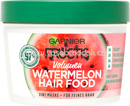 GARNIER Fructis Maske WATERMELON HAIR FOOD, 390 ml
