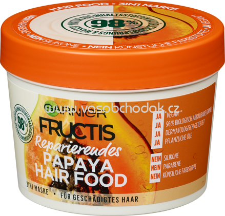 GARNIER Fructis Maske PAPAYA HAIR FOOD, 390 ml