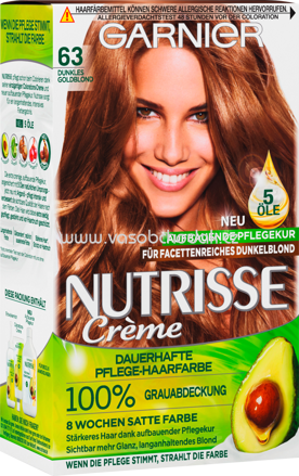 GARNIER Nutrisse Crème Haarfarbe Dunkles Goldblond 63, 1 St