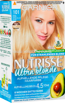 GARNIER Nutrisse Ultra Blonde Haarfarbe Pearlblond Extra Helles Blond 101, 1 St