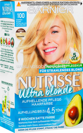 GARNIER Nutrisse Ultra Blonde Haarfarbe Sommerblond Extra Helles Naturblond 100, 1 St