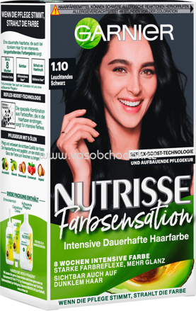 GARNIER Nutrisse Farbsensation Haarfarbe Leuchtendes Schwarz 1.10, 1 St