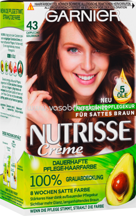 GARNIER Nutrisse Crème Haarfarbe Cappuccino Goldbraun 43, 1 St