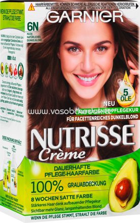GARNIER Nutrisse Crème Haarfarbe Nude Natürliches Dunkelblond 6N, 1 St