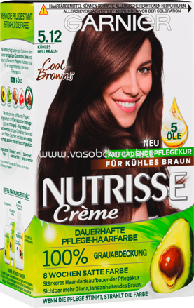 GARNIER Nutrisse Crème Haarfarbe Kühles Hellbraun 5.12, 1 St