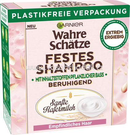 GARNIER Wahre Schätze Festes Shampoo Hafermilch, 60g