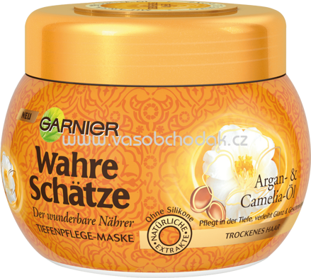 GARNIER Wahre Schätze Haarkur Argan & Camelia-Öl Maske, 300 ml