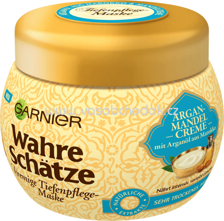 GARNIER Wahre Schätze Haarkur Argan Mandelcreme, 300 ml