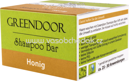 Greendoor Festes Shampoo Honig, 75g