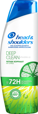 head&shoulders Shampoo Deep Clean fettige Kopfhaut mit Zitrus, 250 ml