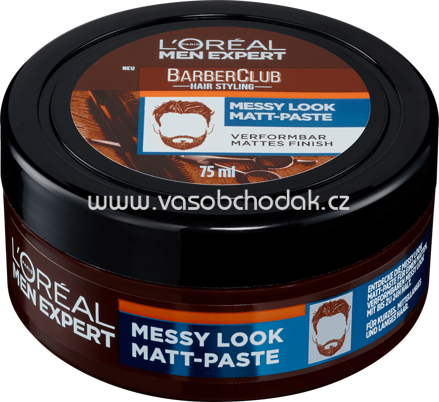 L'ORÉAL Men Expert Styling Creme Barber Club Messy Look Matt-Paste, 75 ml