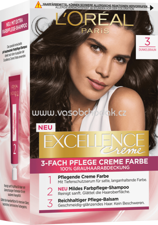 L'ORÉAL Paris Excellence Creme Haarfarbe Dunkelbraun 3, 1 St