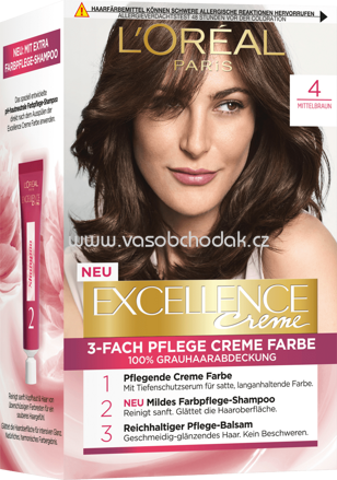 L'ORÉAL Paris Excellence Creme Haarfarbe Mittelbraun 4, 1 St