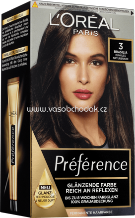 L'ORÉAL Paris Préférence Haarfarbe Brasilia Dunkles Naturbraun 3, 1 St