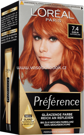 L'ORÉAL Paris Préférence Haarfarbe Dublin Kupferblond 7.4, 1 St