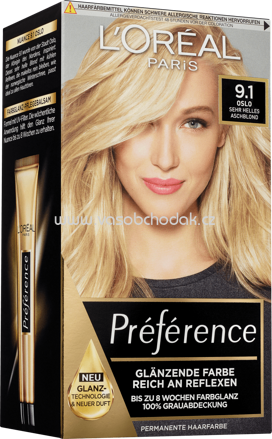 L'ORÉAL Paris Préférence Haarfarbe Oslo Sehr Helles Aschblond 9.1, 1 St