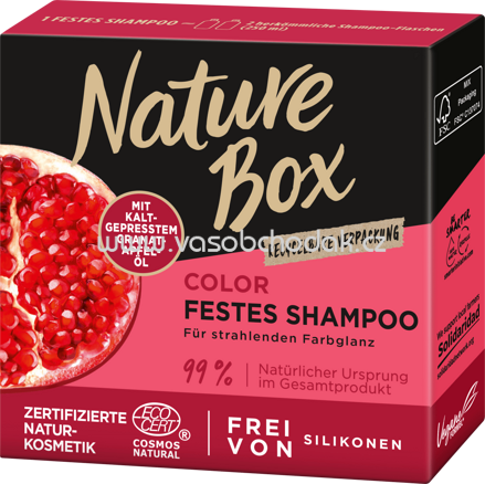 Nature Box Festes Shampoo Granatapfel-Öl, 85g