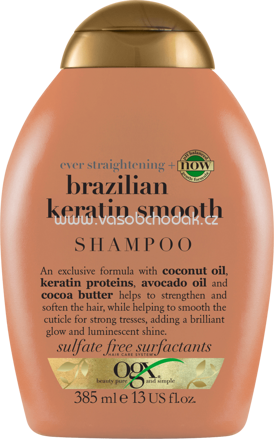 OGX Shampoo brazilian keratin smooth, 385 ml