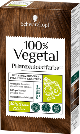 Schwarzkopf 100% Vegetal Pflanzenhaarfarbe Natürliches Mittelbraun, 1 St