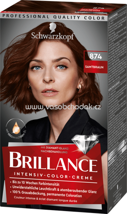 Schwarzkopf Brillance Haarfarbe Samtbraun 874, 1 St