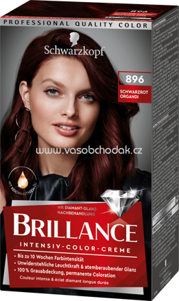 Schwarzkopf Brillance Haarfarbe Schwarzrot Organdi 896, 1 St