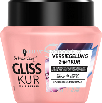 Schwarzkopf Gliss Kur Haarkur 2-in-1 Oil Anti-Spliss Wunder, 300 ml