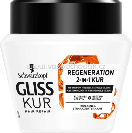Schwarzkopf Gliss Kur Haarkur Regeneration 2in1 Total Repair, 300 ml
