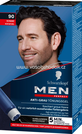 Schwarzkopf Men Perfect Tönung Anti-Grau-Gel Natur Schwarz 90, 1 St