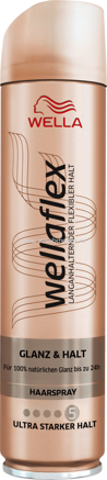 wellaflex Haarspray Glanz & Halt Ultra starker Halt, 250 ml