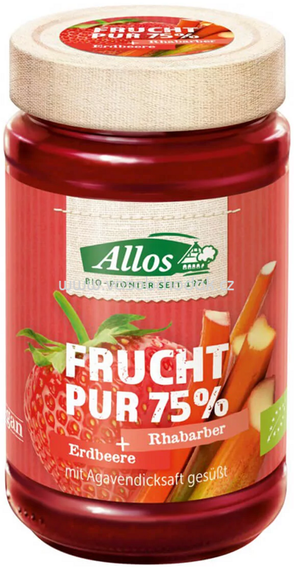 Allos Frucht Pur 75% Erdbeere-Rhabarber, 250g